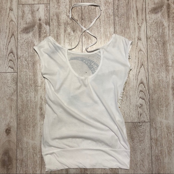 ROCAWEAR rhinestone skull white top size S - Picture 5 of 5